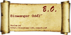 Biswanger Odó névjegykártya